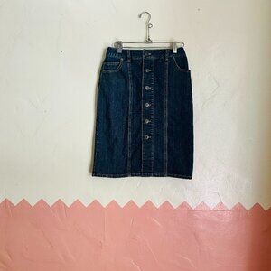 Talbots Denim Button Up Pencil Skirt Size 6